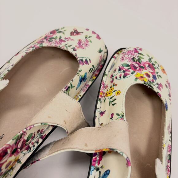 Alegria Paloma Mary Jane Shoes 39 8.5-9 Floral Butterfly Leather Ivory Coquette - Picture 8 of 11